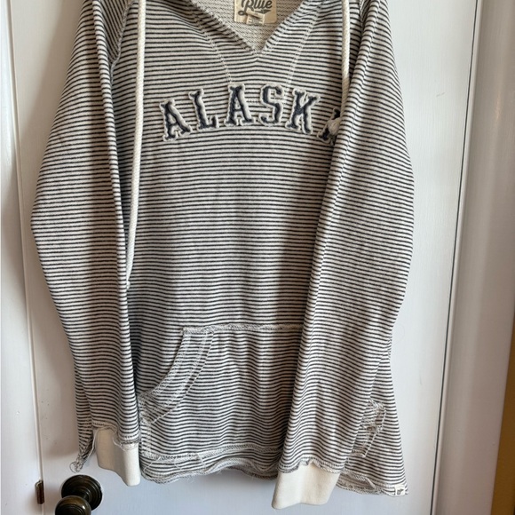 Blue 84 Men's Black and White Striped Hoodie Sweater - Picture 1 of 3